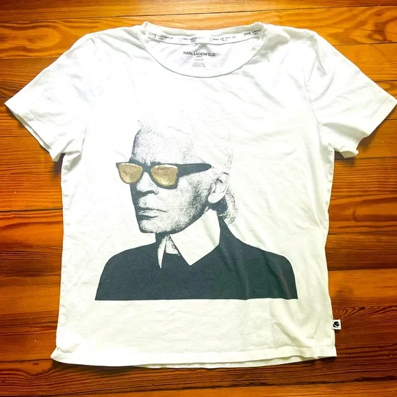 Karl Lagerfeld Small White T-shirt - Picture 2 of 4